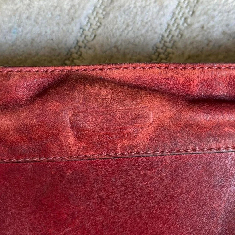 Coach VTG 2009 Red Leather Zoe Hobo Shoulder Bag Slouchy Y2k Purse F12671